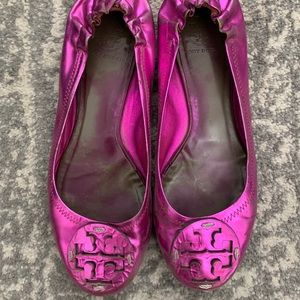 Hot pink Magenta Tori Burch Flats 🌸